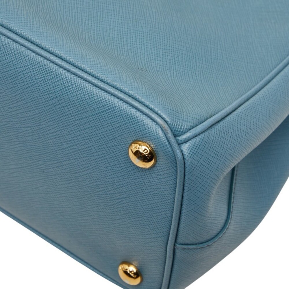 PRADA Blue Leather Saffiano Shoulder Bag - Picture 6 of 14